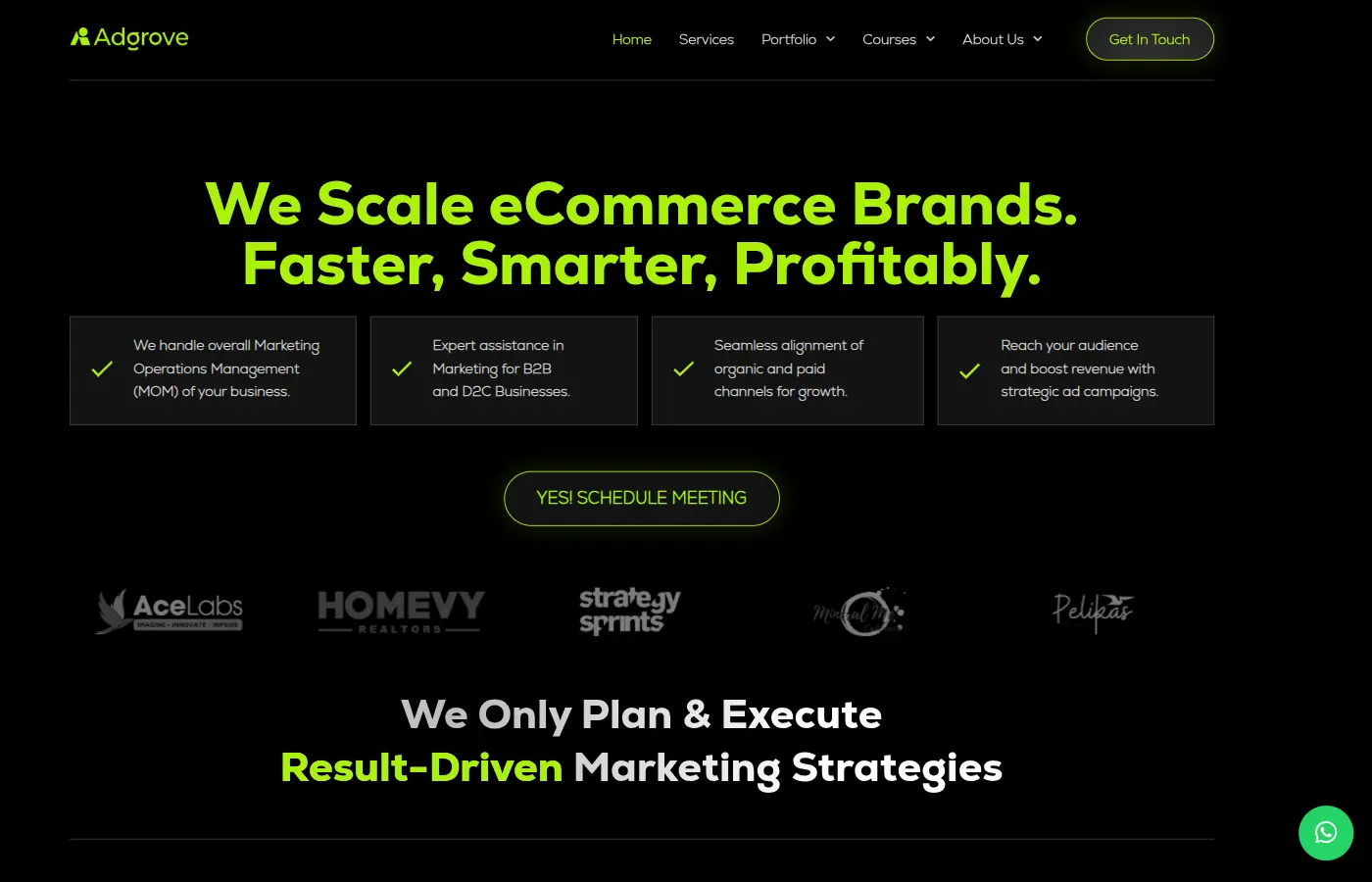 Screenshot of Adgrove website