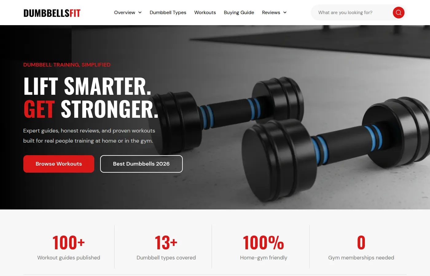 Screenshot of DumbbellsFit website