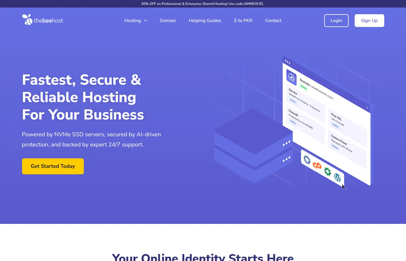 Screenshot of TheBeeHost website